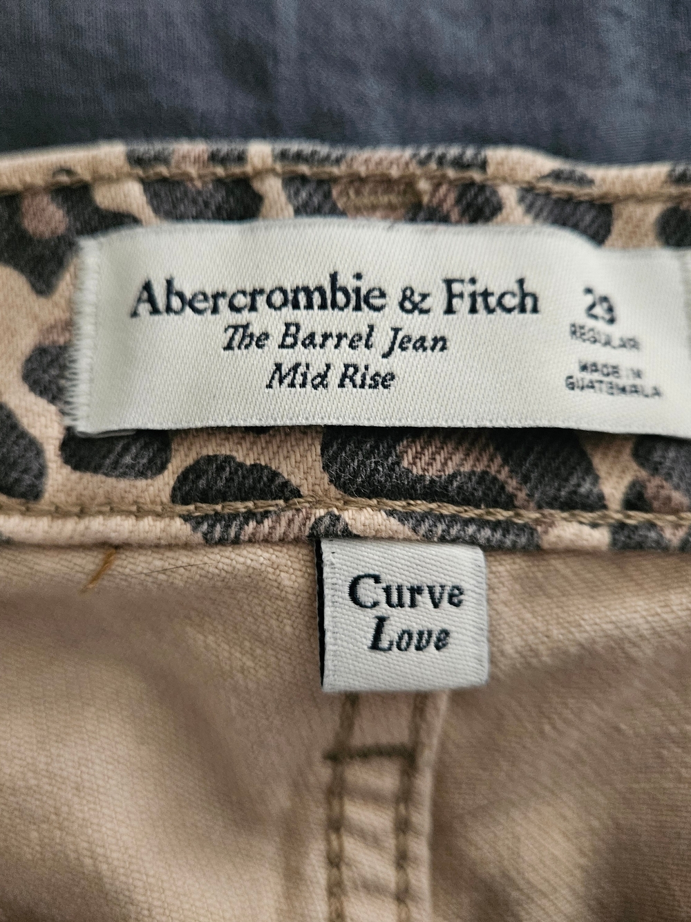 Abercrombie & Fitch Beige and Black Leopard Print Women's Pants - Picture 3 of 3